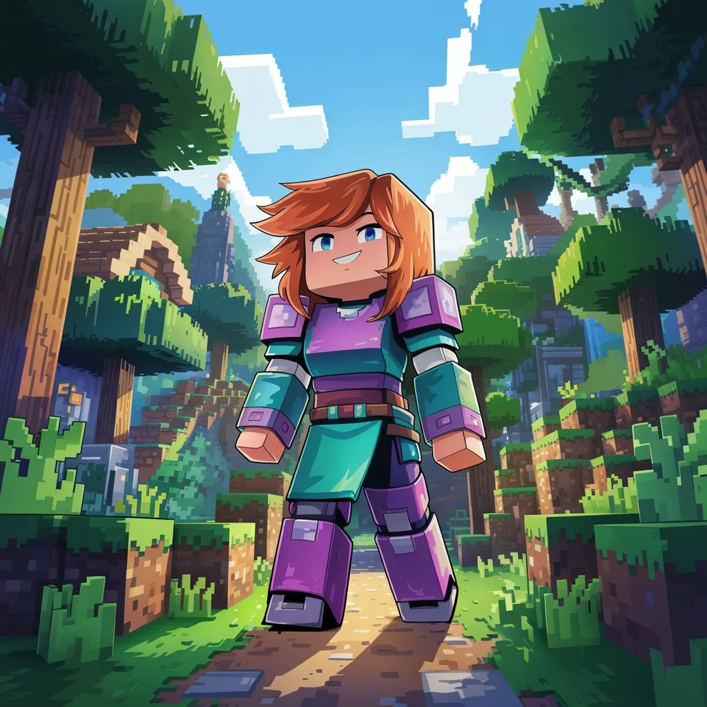 Jenny Mod Minecraft character in action.  